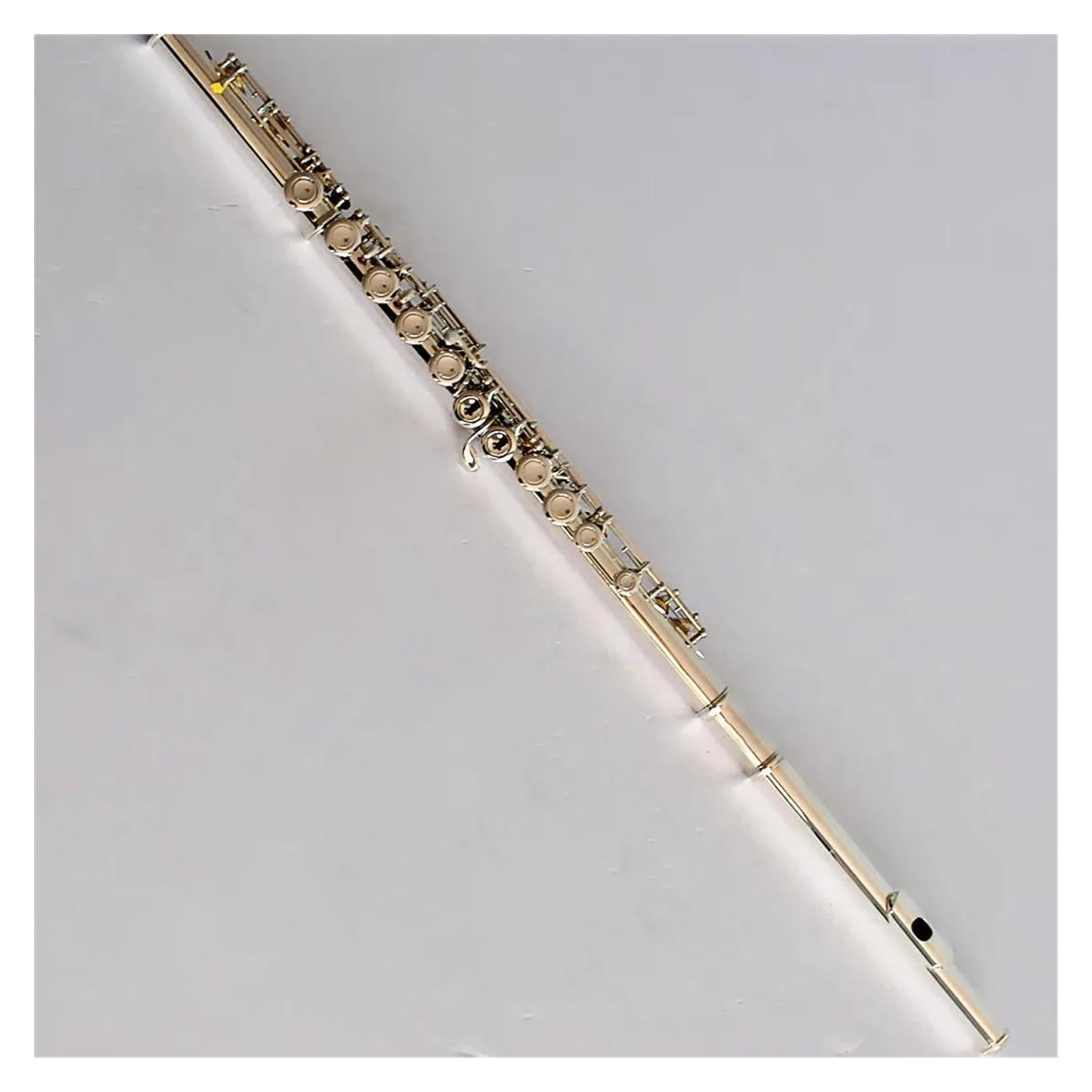 Flauta De Cuerpo Niquelado De Cuproníquel, Instrumento De Flauta De Tono C Con Orificio Cerrado De 16 Agujeros Con Estuche Flauta Travesera Kit