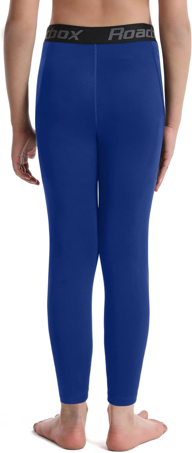 Roadbox Boys Compression Pants, Youth Athletic Sports Legging with Pocket, Base Layer Tights for Kids Running Football - Image 4