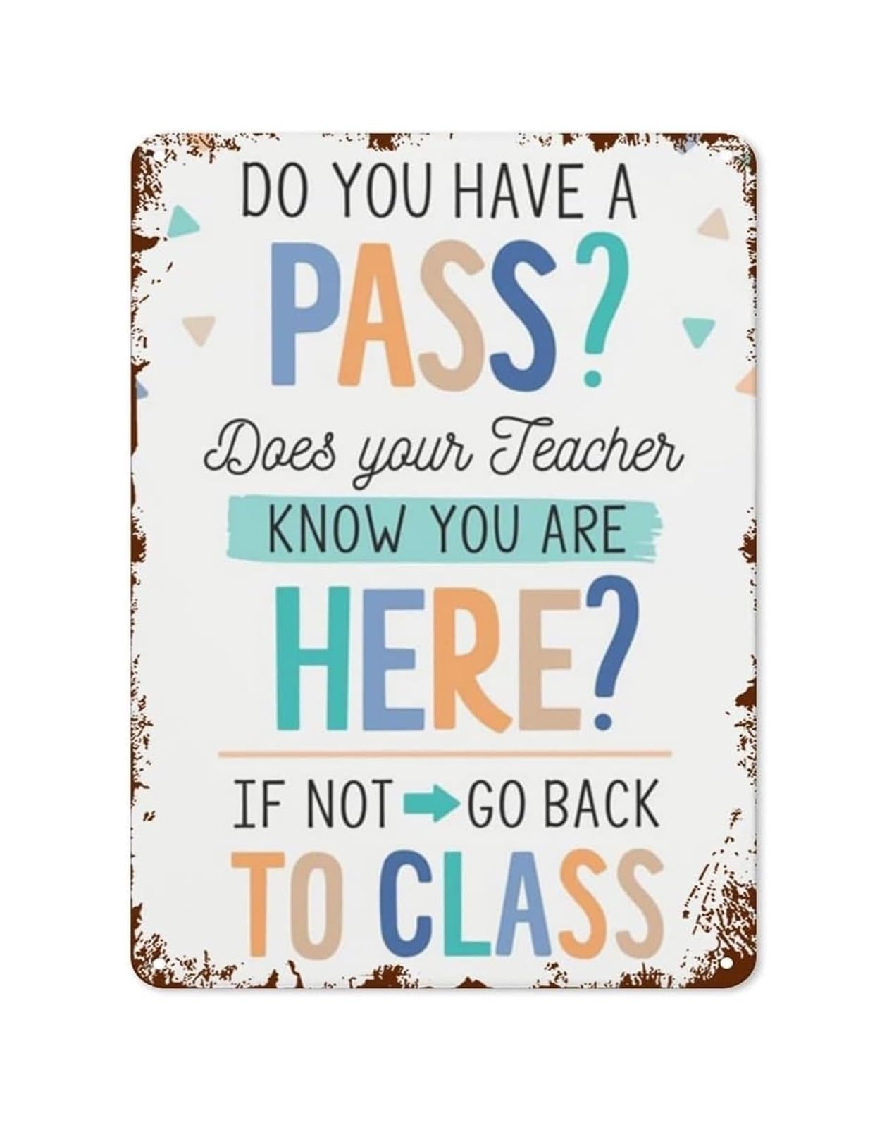 IDGTTLDF Clinic Pass Required Sign Metal Tin Sign for School Nurse Office Hospital Waiting Room Health Center Wall Plaque 8 X 12 inch