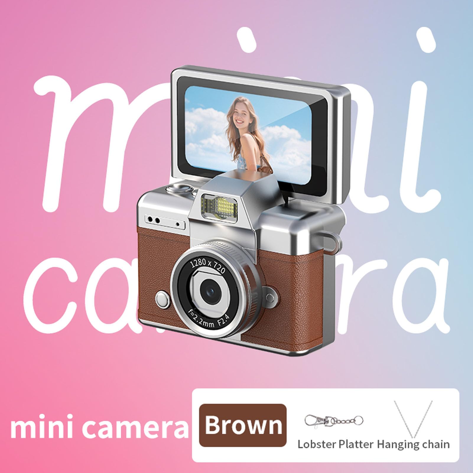 Tangxi Caméra Porte-clés, écran LCD Rabattable de 1,47 Pouces 1080P 48MP, Mini Caméscope Numérique Ultra Clair, Lampe de Poche Intégrée, Enregistreur Vidéo Portable pour la Reconn