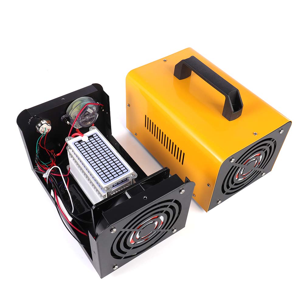 Topchances - Generador de ozono de comercio de ozono, 16 G/h, purificador de aire industrial para habitación, ahumado, coches y animales domésticos (amarillo)