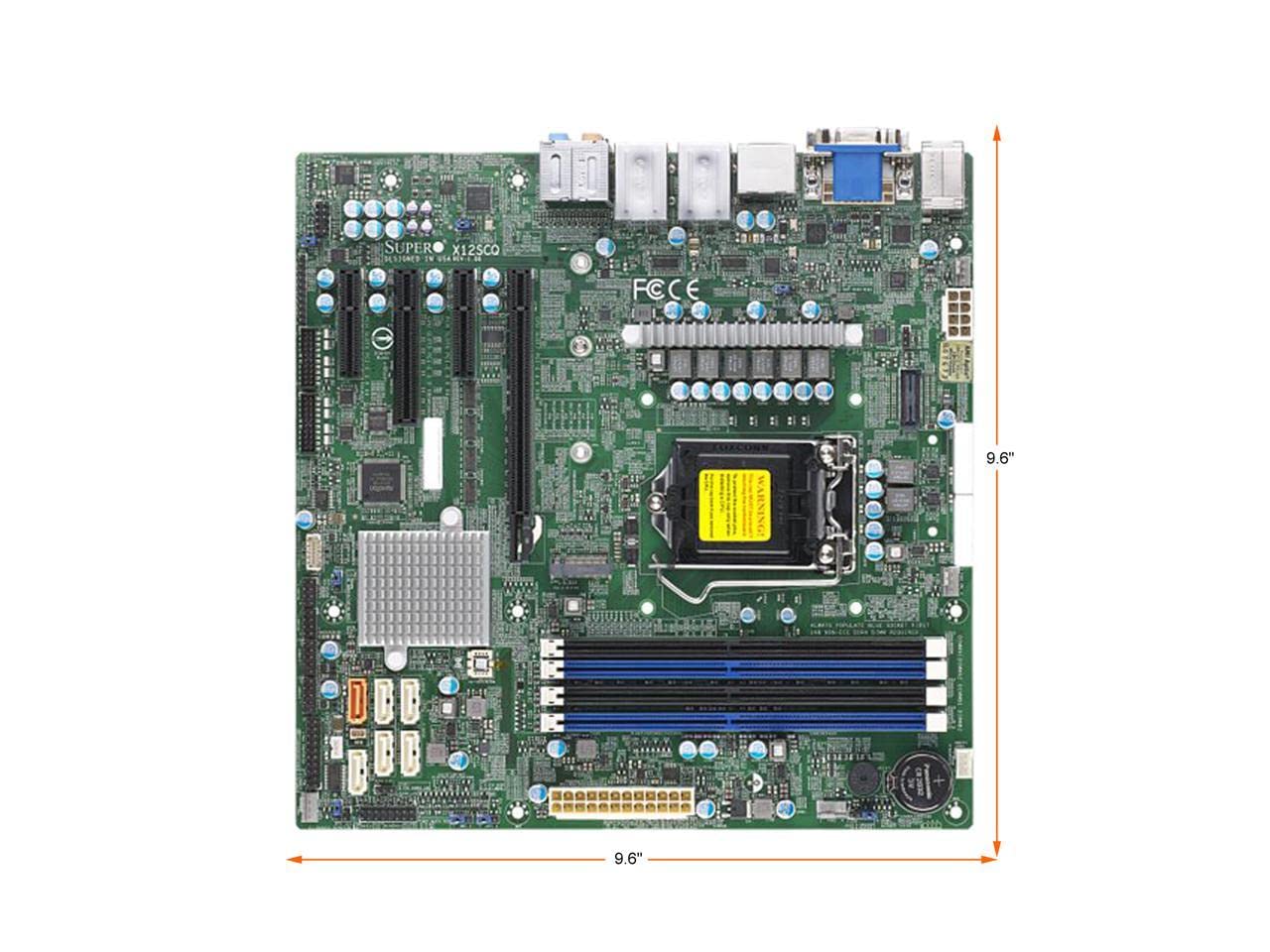 SUPERMICRO PLACA Base Motherboard X12SCQ Comet Lake-S Q470 LGA1200 DDR4 Micro ATX