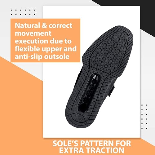 Miniatura 6 de CORE Zapatos de levantamiento de pesas Force Black - Zapatos de sentadillas para hombres y mujeres - Zapatos de levantamiento de pesas para