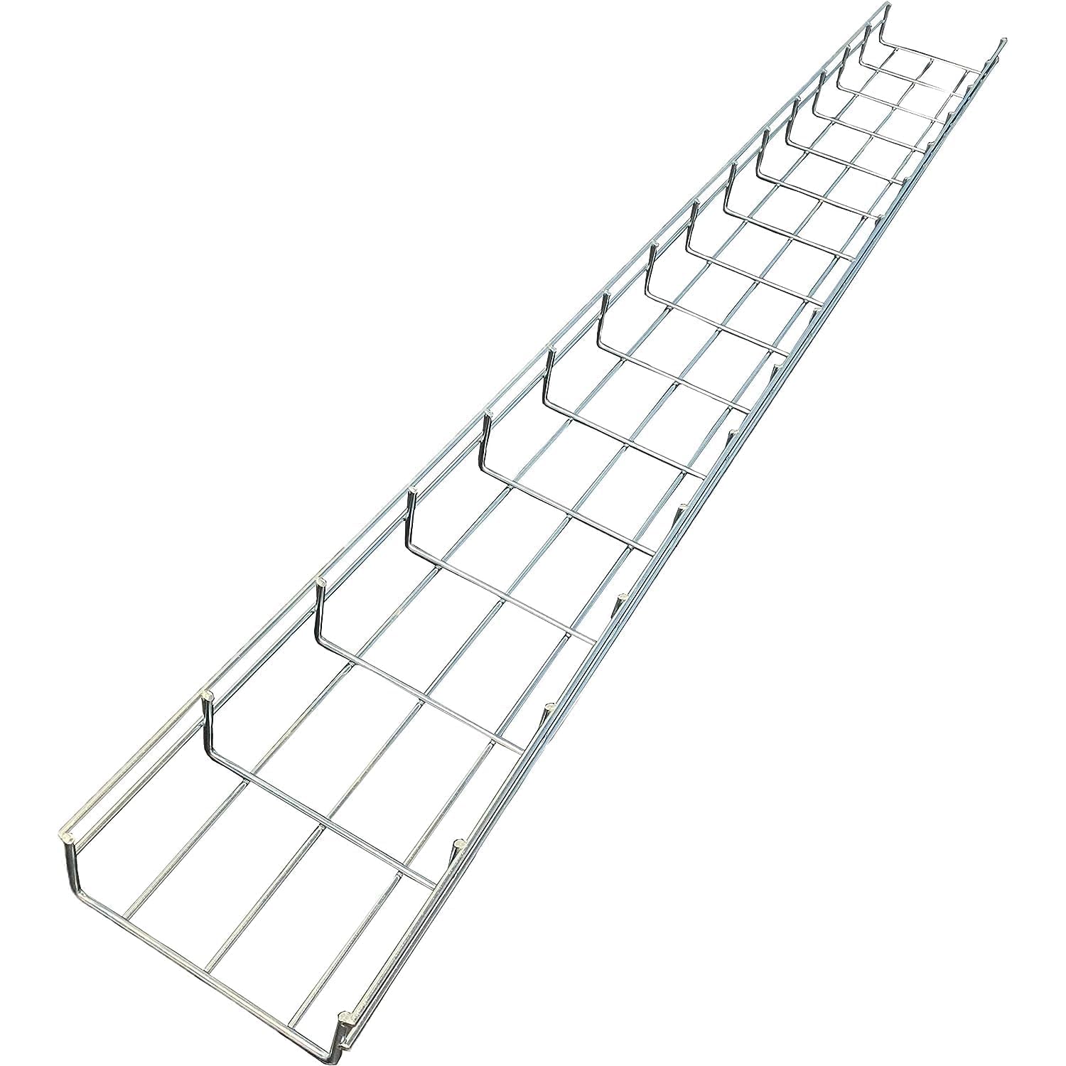 Kable Kontrol Cable Tray - 5 Feet Long x 6" W x 4” H - 6 Pcs Bulk Pack - Wire Mesh Tray Cable Management Rack Cords Organizer Cable Basket, Zinc