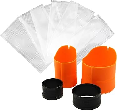 1 Set PVA Bag Refill, PVA Bags Fishing Kit with 100 Pieces Dissolve Water Soluble PVA Bags p-lastic Loader 50x7x14cm + 50x6x12cm for Fishing Bait Fishing Accessories Tackle