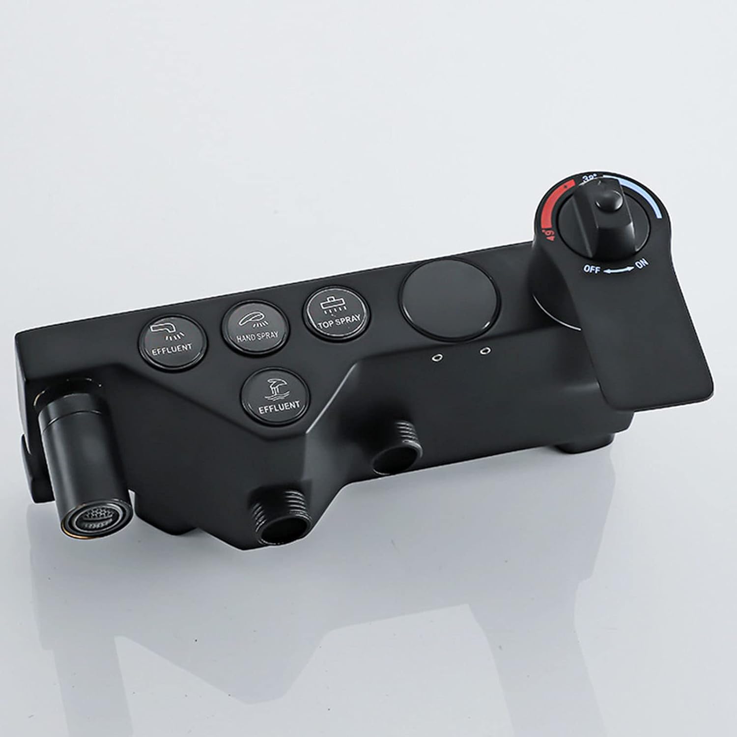 Exposed Shower Faucet Set Black, Thermostatic Shower Suit with Temperature Display, Shower Head with Hand Shower, Tub Spout, Bidet Shower, Bathtub Shower Faucet