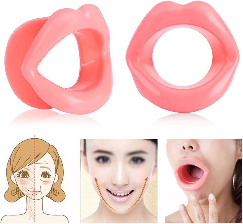 Lip Exerciser, Face Slim Exerciser, Silicone Face Lifting Lip Exerciser Mouth Muscle Tightener Tightening Anti-Wrinkle Tool Fit for Cheeks, Chin and Other Areas of the Face