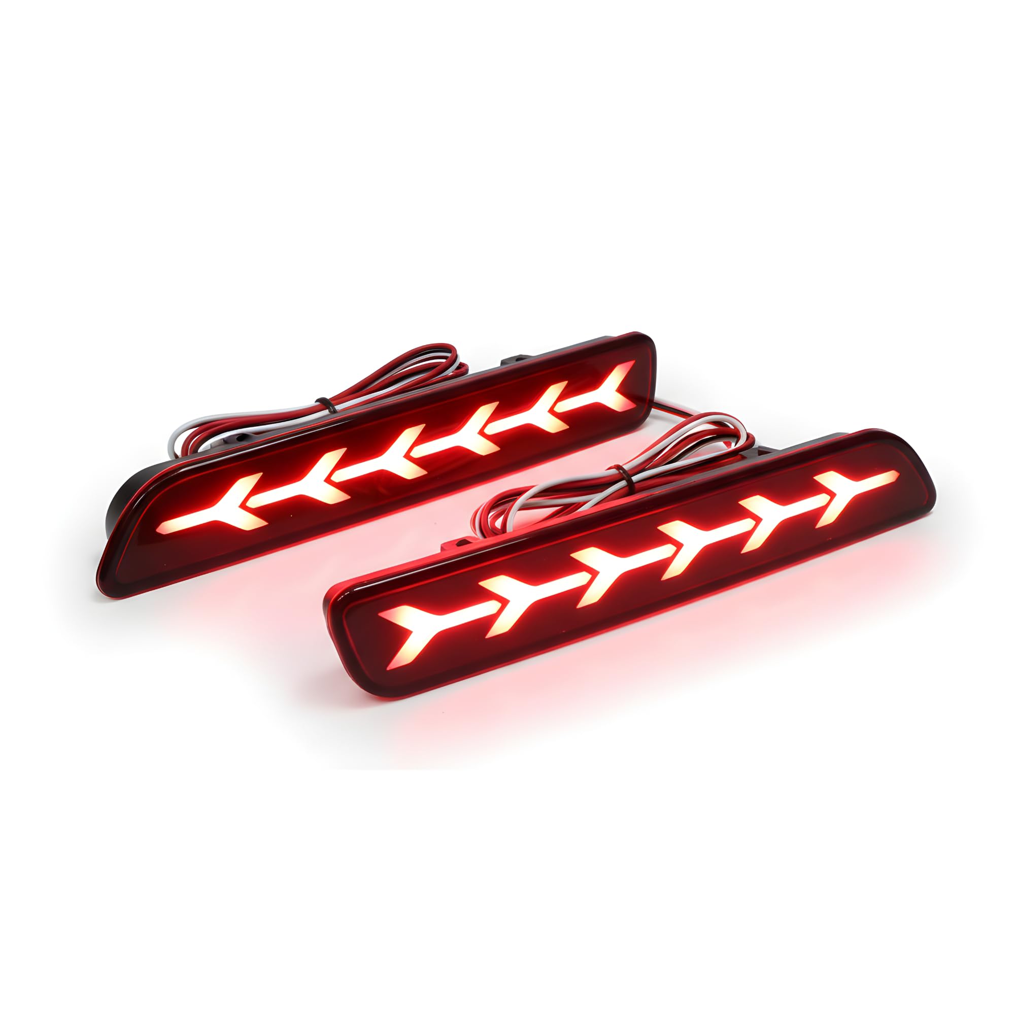 - UBH ; Profession of Quality Car Reflector LED Brake 6 Arrow Design Light for Bumper Rear/Back Drl with Wiring