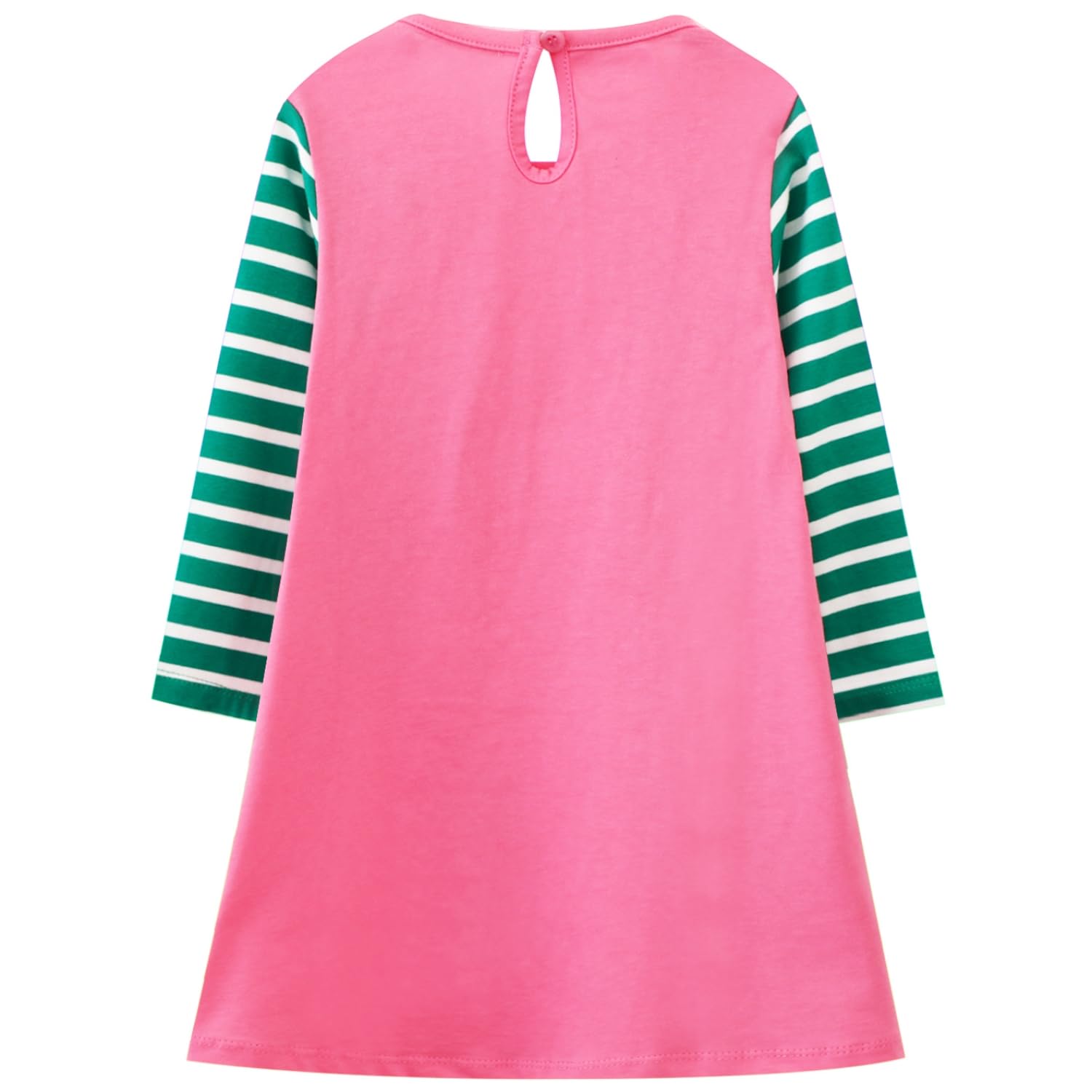 Toddler Girl Long Sleeve Dress Cotton Casual Basic Tunic Dresses Cartoon Applique Dress Kids Fall Winter Clothes