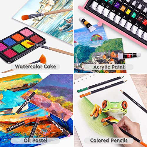 image for Color More 175 Piece Deluxe Art Set with 2 Drawing Pads, Acrylic Paint