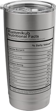 Rummikub Nutritional Facts Black Stainless Steel Insulated Tumbler