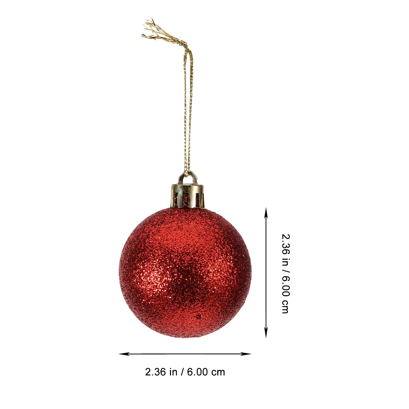 72 Stück Rote Weihnachtskugel Dekoration aus Kunststoff mit Seil