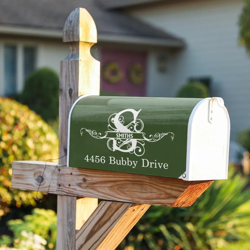 Personalized Mailbox Cover - Outdoor Decoration, Custom Address Sign, Family Name Gift - Family Name Monogram