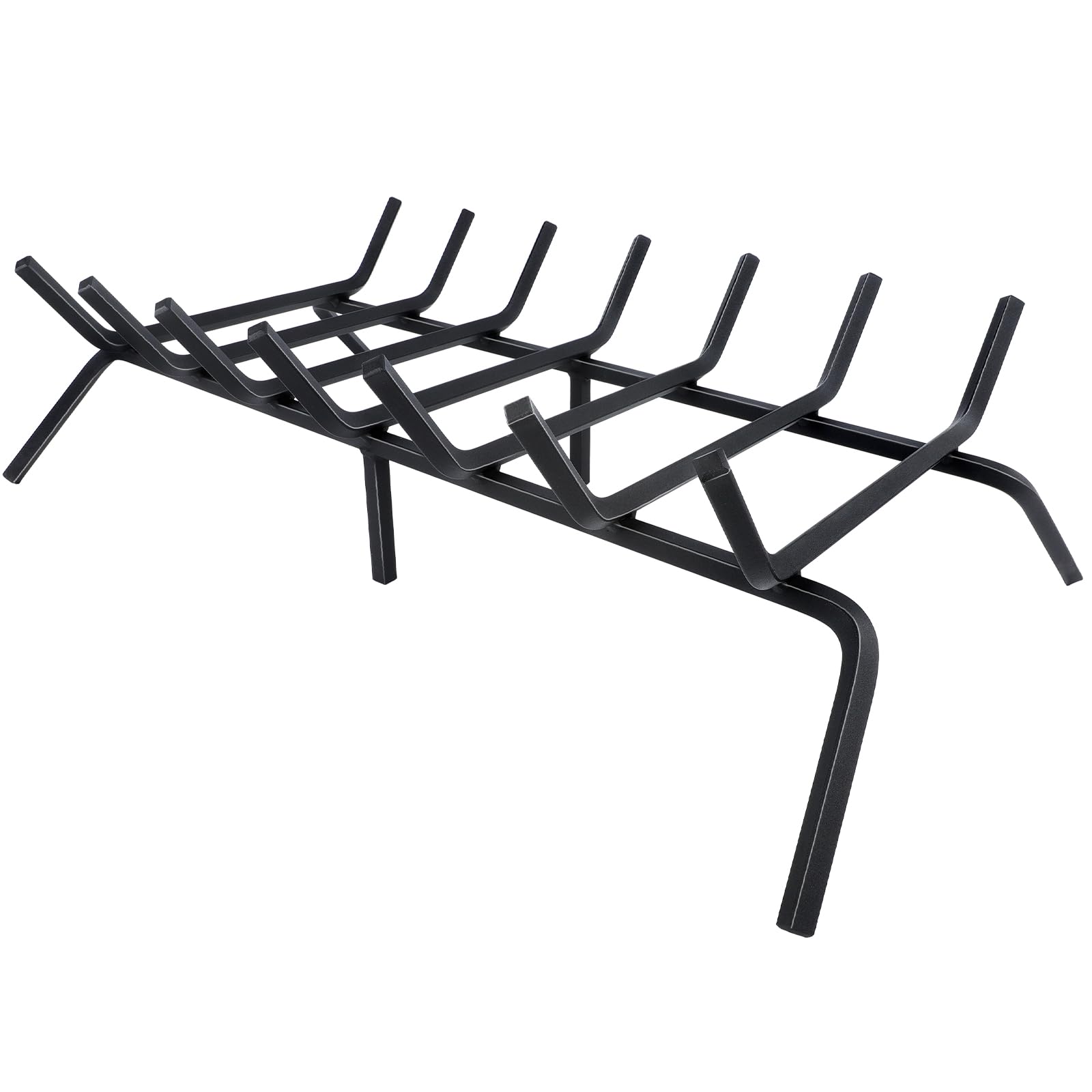 Luoieo Fireplace Grate,Fireplace Log Holder,30 inch Heavy Duty Solid Cast Iron FIrewood Log Burning Rack for Inside The Fireplace Accessories Outood Fire Pit Kindling Fireplace Tools