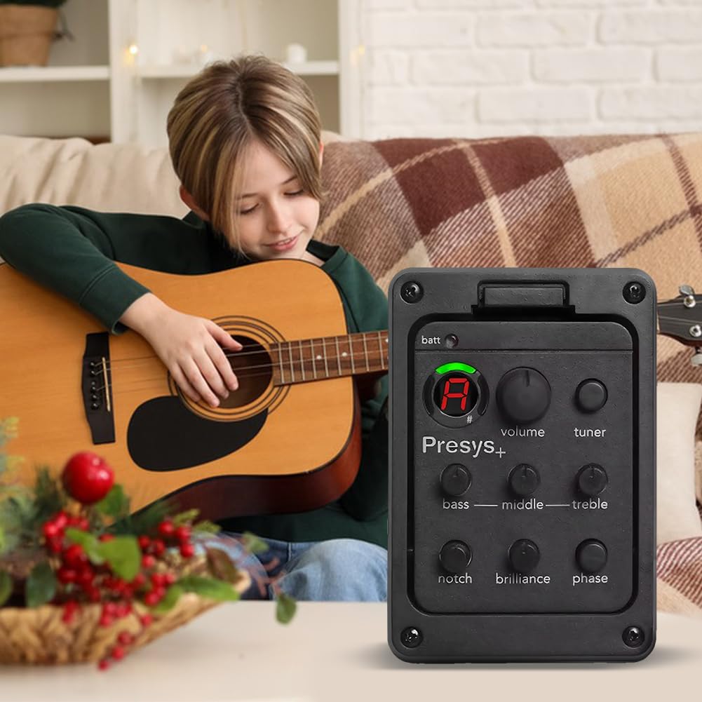 201 Guitare acoustique classique EQ Tuner Piezo Pickup Système de préampli intégré 4 bandes pour Fishman Presys+