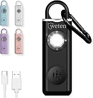 Vista 11 de Alarma de seguridad personal Weten para mujeres - Sirena de pánico de 130 dB de volumen alto en llavero, paquete de 3 unidades - Silbato