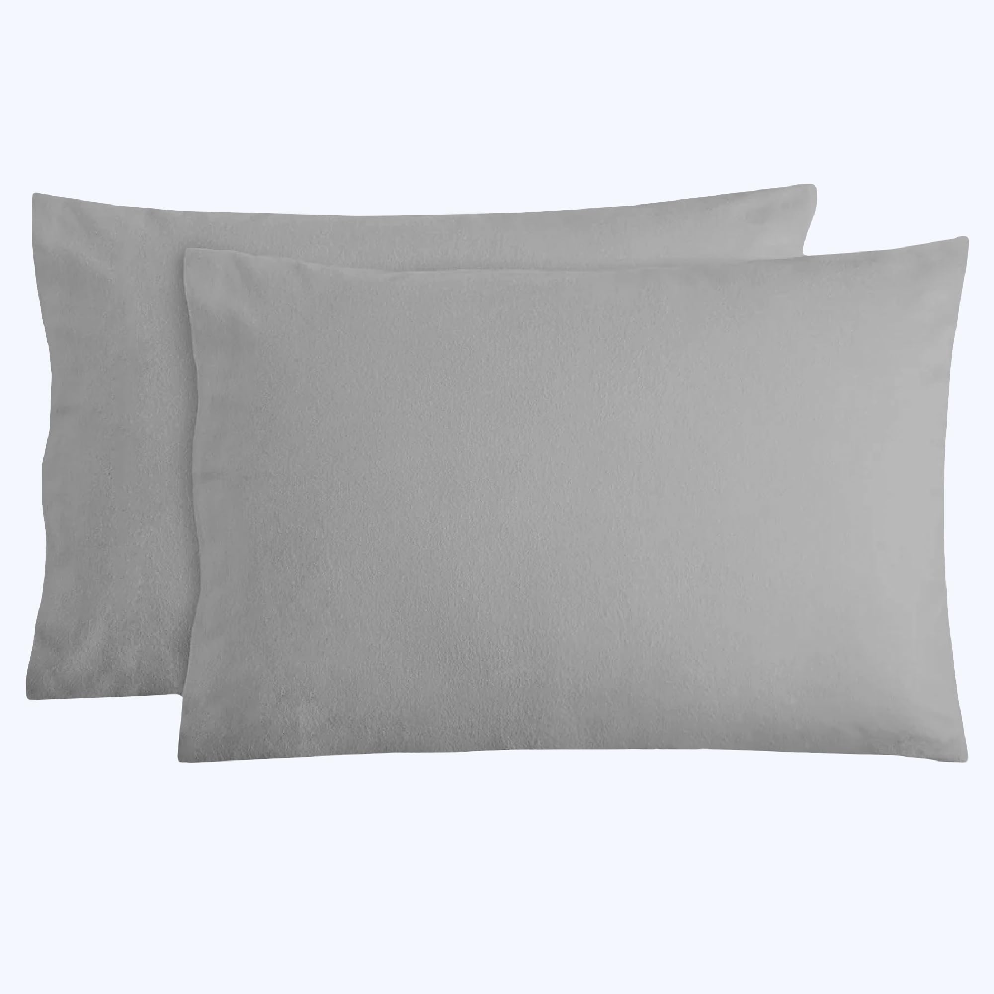 Cotton Comfort Bedding 100% Luxury Brushed Cotton Flannelette Pillow Cases 2 Pack Fluffy Soft & Machine Washable Flannel Pillowcase Pack of 2