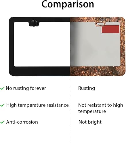 Miniatura 3 de Ziciner 2 marcos de matrícula, cubierta de acero inoxidable pulido con espejo, decoración de piezas de accesorios exteriores universales con 1