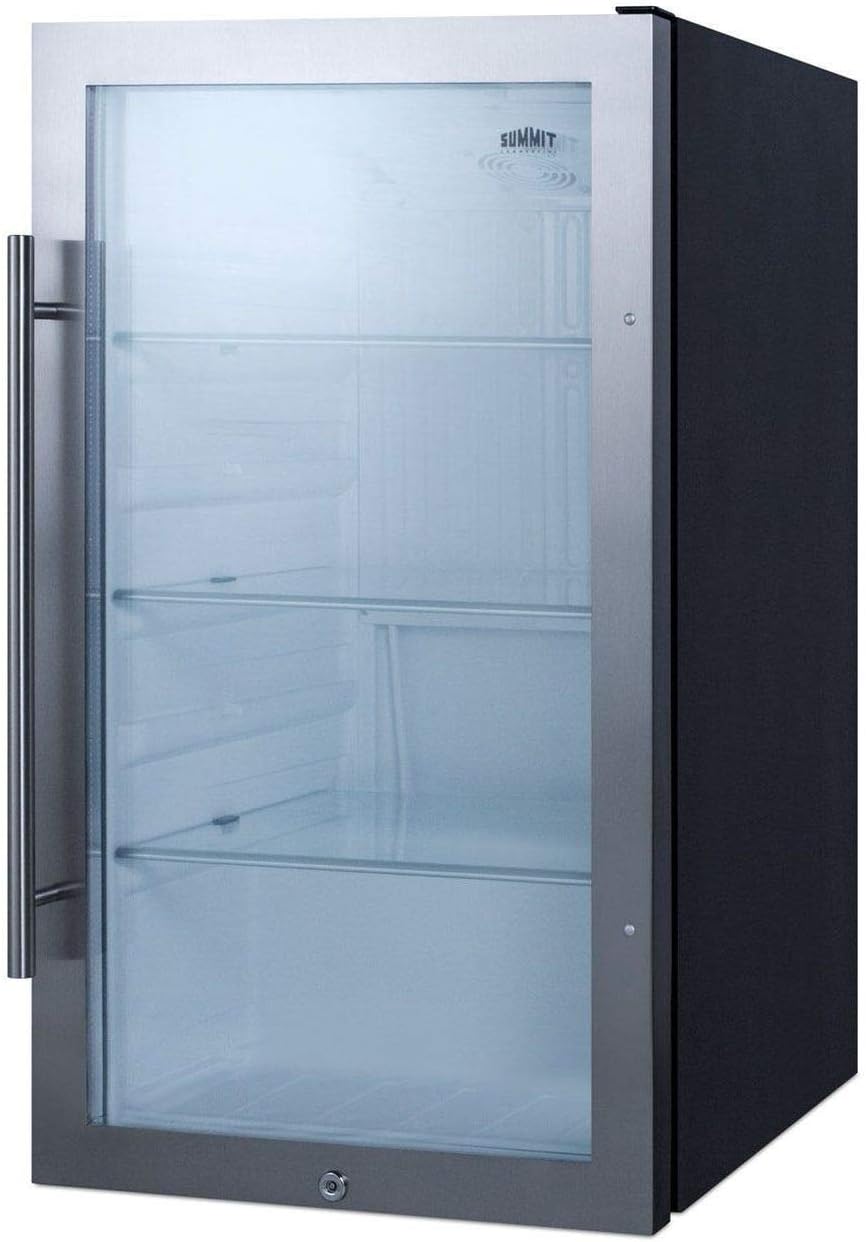 Summit 19” Beverage Center, 3.13 cu.ft. Capacity, Outdoor Refrigerator, Shallow Depth, ADA Compliant, Stainless Steel & Glass- SPR489OSADA