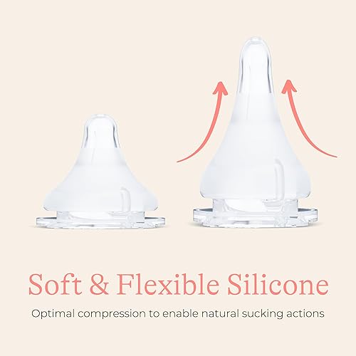 Miniatura 6 de Lansinoh NaturalWave - Tetinas para biberón, flujo extra lento, tamaño XS, 0+ meses, 4 unidades - 100% silicona suave y duradera, hechos sin BPA