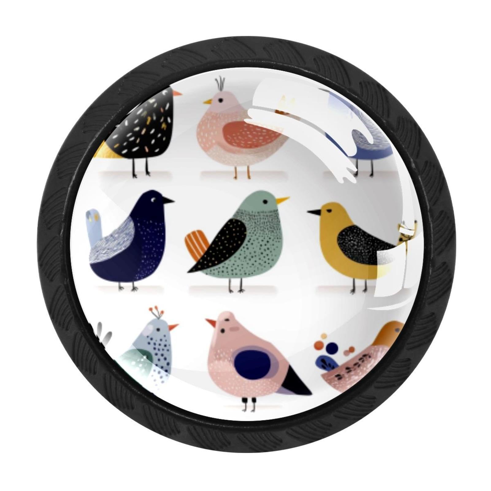 Chenzzzz Multicolored 03 4 Pack Black Abstract Birds Cabinet Pulls Kitchen Cabinet Handles Ideal For Cabinet,Drawer,Cupboard And Wardrobe