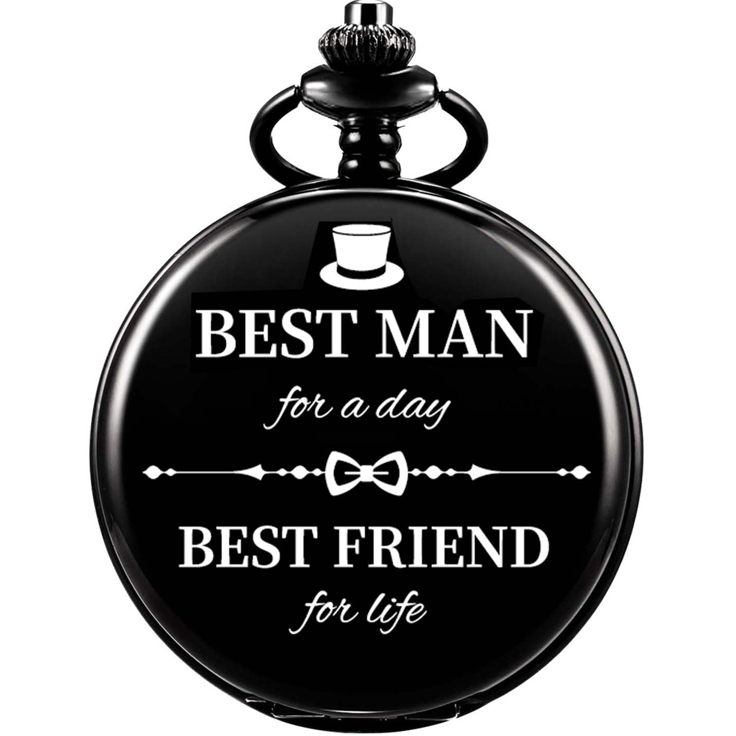 Afcrho Engraved Pocket Watches for Groomsmen Bestman Wedding Gift