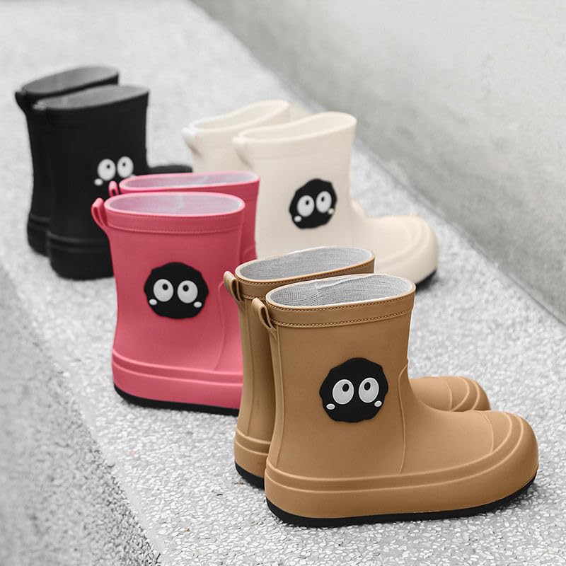 Women's Cute Cartoon Rain Boots Plush Lined Non-Slip Waterproof Shoes Student Short Boots Outdoor Water Shoes2