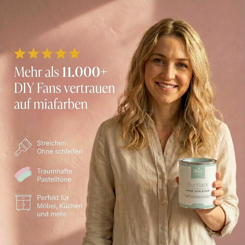 Buntlack ohne schleifen 750ml, Möbelfarbe, Möbellack für Holz, Metall, Kunststoff (Traumhaftes Weiss)