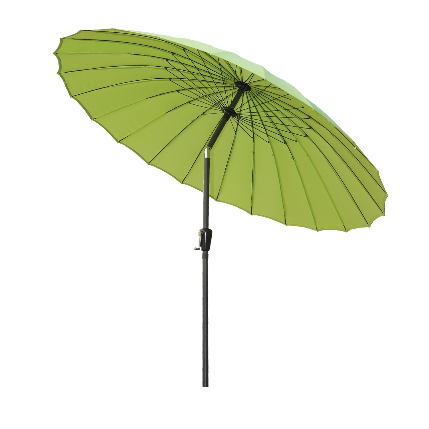 Angel Living 2.5m Shanghai Garden Umbrella Parasol with 14kg Garden Parasol Base (Green)