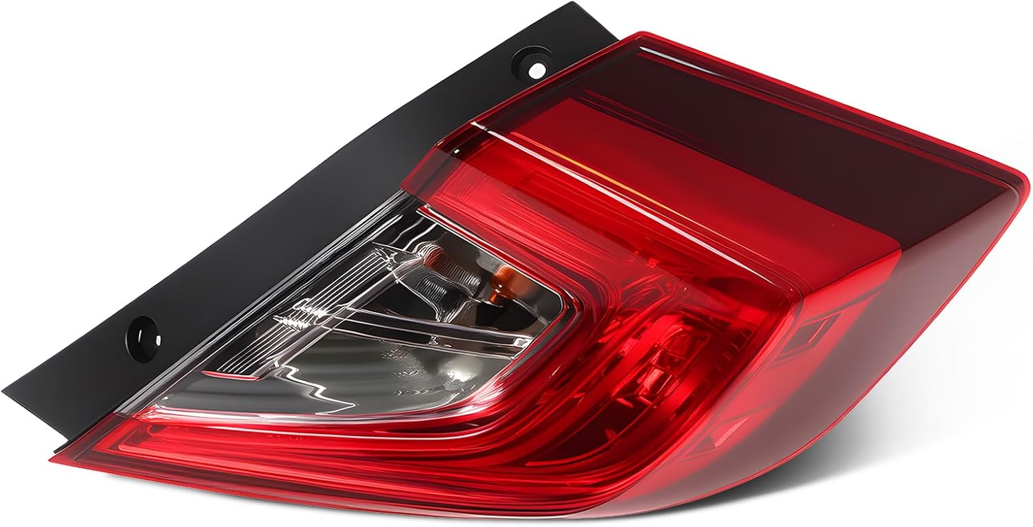 Tail Light Assembly Compatible with 2016-2020 Civic 4-Door Sedan Halogen Taillight w/Bulb Right Side HO2805110 33500TBAA01