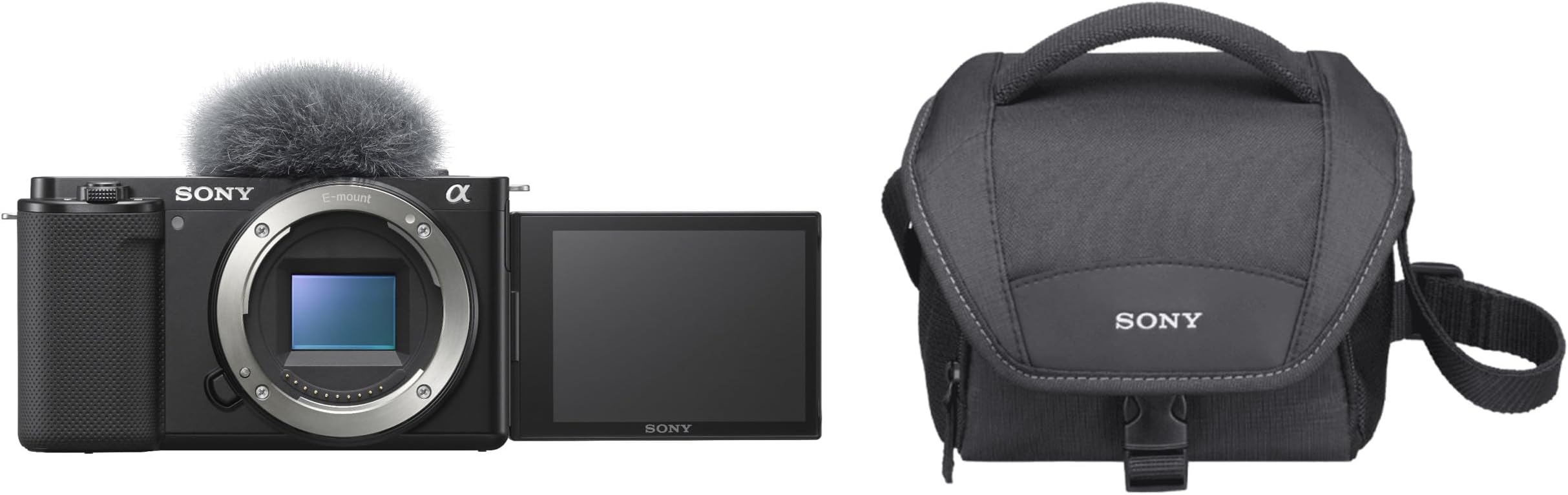 Sony Alpha ZV-E10 APS-C Mirrorless Interchangeable Lens Vlog Camera + LCSU11B camera case