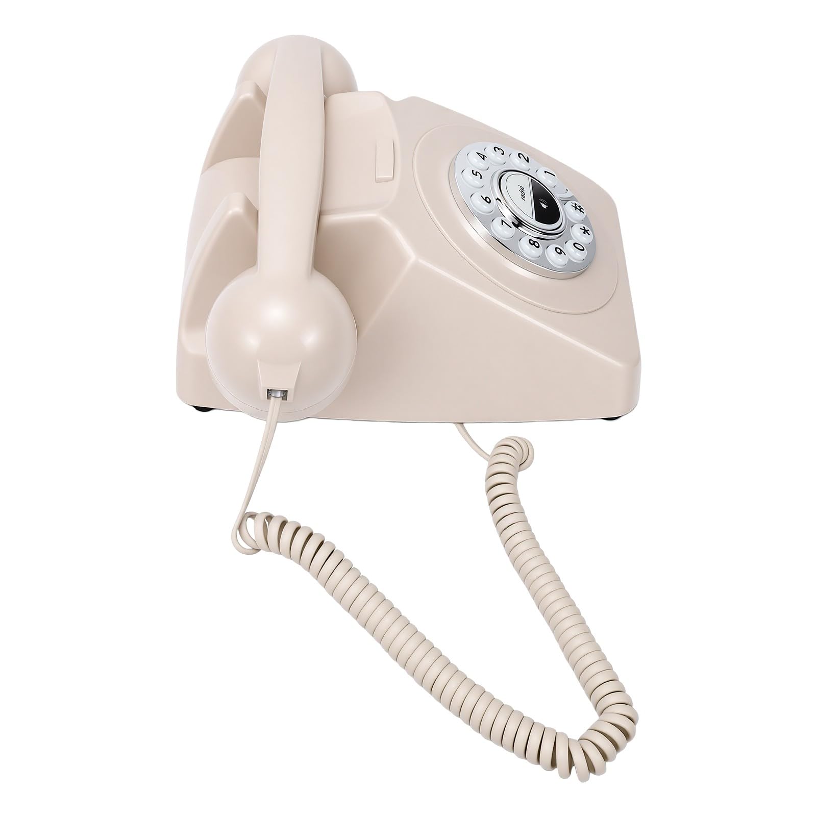 Cosiki Telefono Bluetooth Stile retrò con Chiamate in Vivavoce e Riproduzione Musicale per Decorazioni Domestiche 215x144 Mm (Beige)
