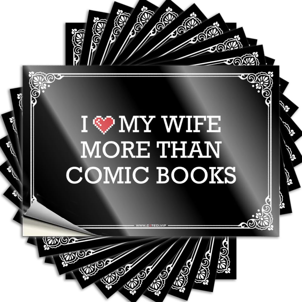 I Love My Wife More Than Comic Books Bumper Book - Teenage Room Decor Tattoo Self Adhesive Sticker(12X18CM)