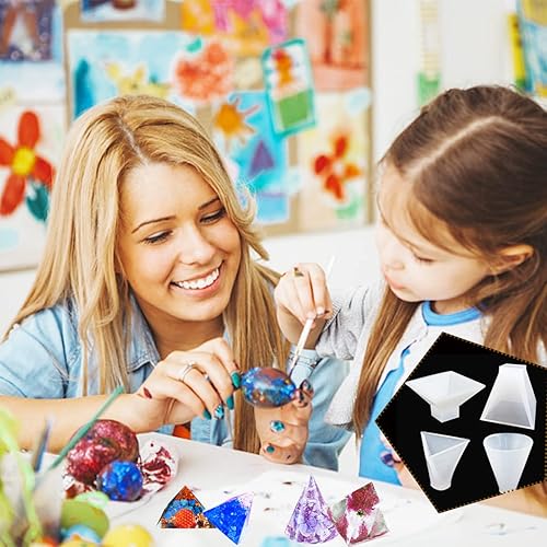 Miniatura 2 de Rolin Rolin 4 moldes de resina piramidal de cristal de diamante epoxi molde de fundición de silicona multifacético moldes de bricolaje joyería