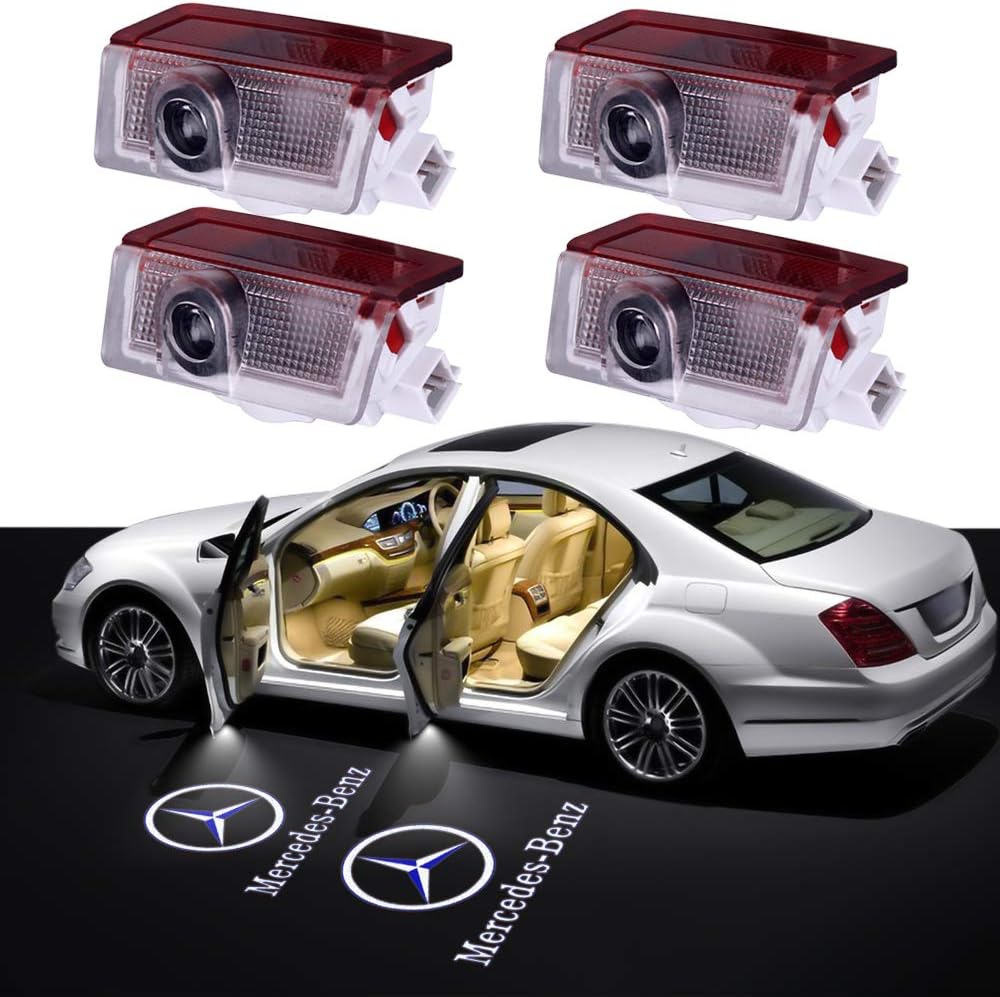 Car Logo LED Door Courtesy Light,Homose Ghost Shadow Projector for Mercedes-Benz(Pack of 2)
