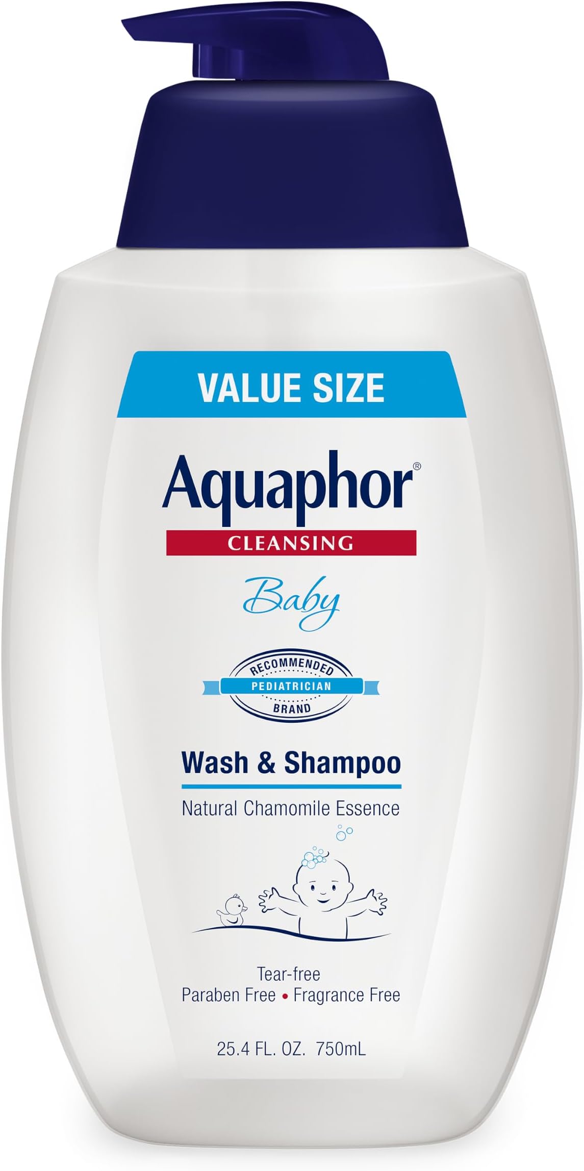 Baby Wash and Shampoo, Unscented Baby Shampoo and Wash, 25.4 Fl Oz Pump Bottle