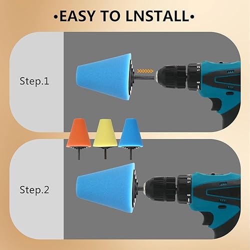 Miniatura 4 de Kit de pulido de aluminio de 5 piezas de bolas de pulido de espuma para taladros, ruedas de automóvil y pulidoras para el cuidado del automóvil,