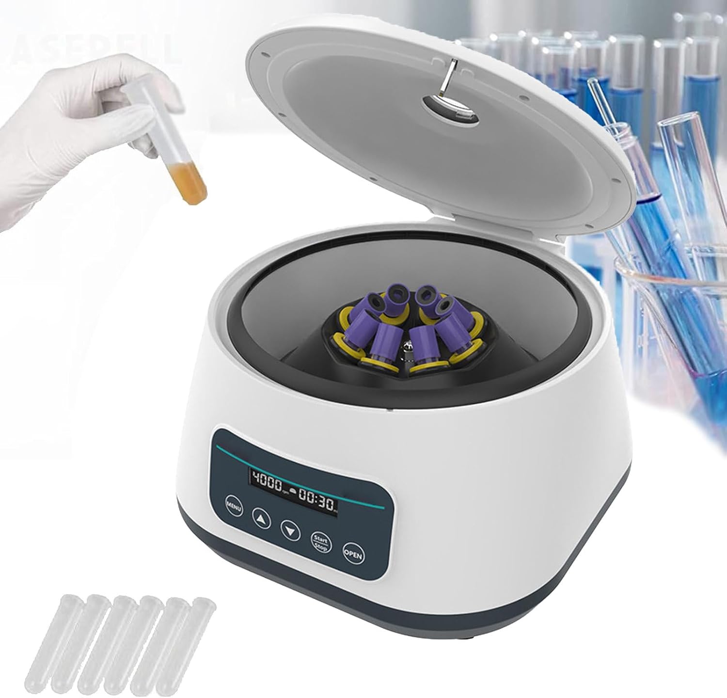 NYANS Portable Desktop Electric Centrifuge Machine for 10/5/2ml *8 Blood Collection Tube, Electric Lab Benchtop Centrifuge, 1717xg/2683xg, for Serum and Fat PRF,5000