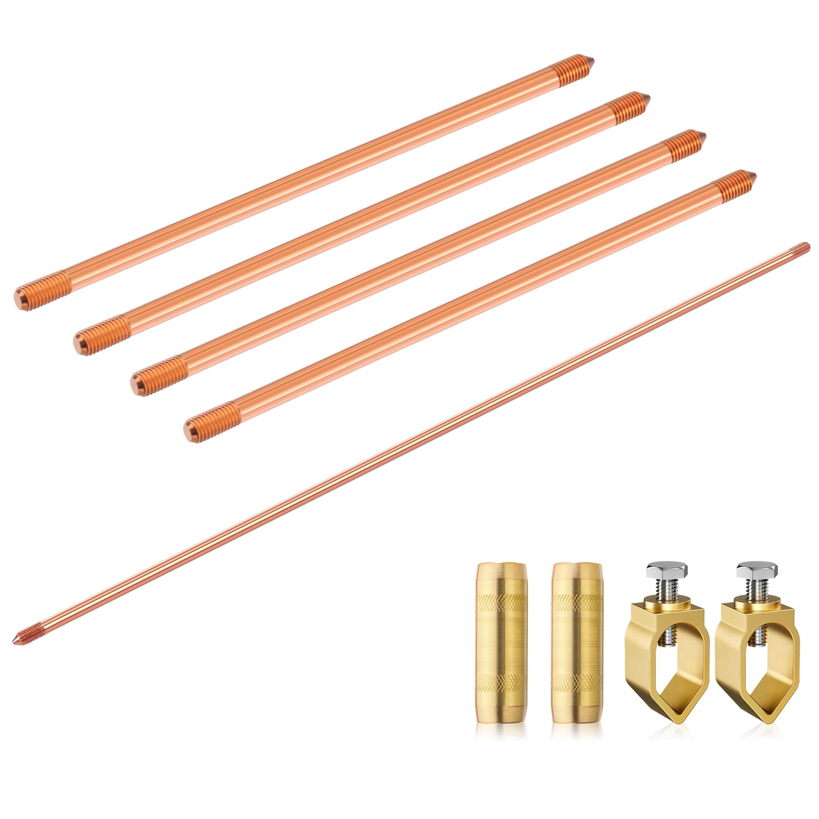 Photo 1 of ***MISSING PARTS***
Zonon 2 Pcs 8 ft Ground Rod Kit - 5/8 Inch Plated Clad Copper Grounding Rod with Clamps for Electric Fences, Satellite Dishes, Generator Grounding Earthing