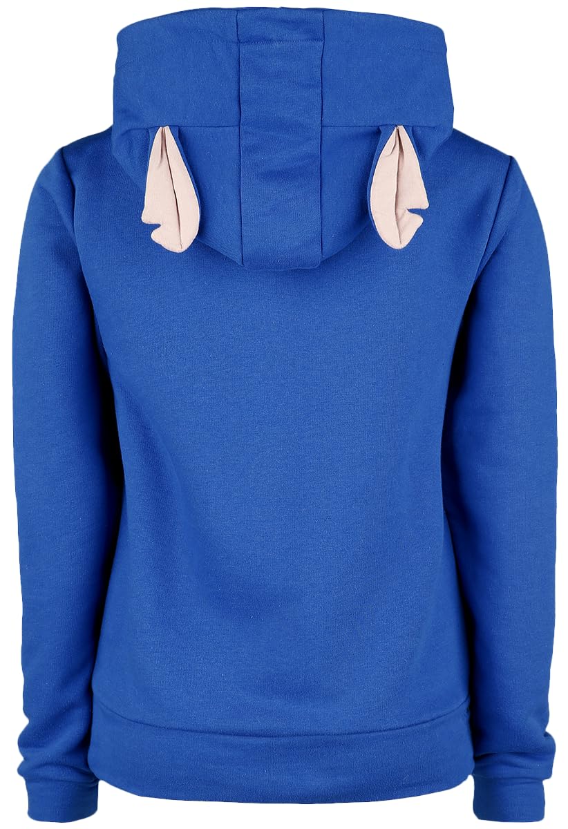 Lilo & Stitch Stitch - Sit Donna Felpa con Cappuccio Blu 70% Cotone, 30% Poliestere Regular
