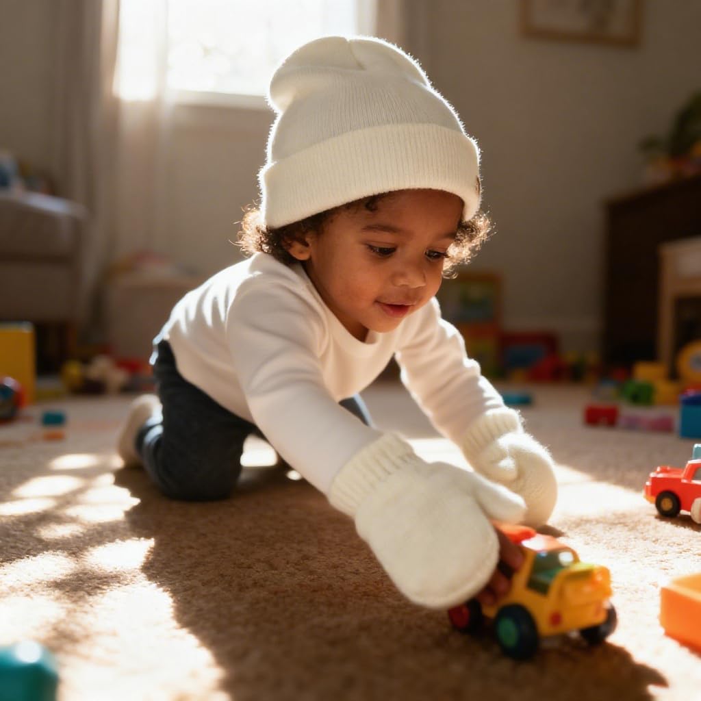 Baby Hats and Mittens Set Infant Toddler Beanie Caps Hospital Hat Set Newborn Gloves for Baby Boys Girls - Image 5