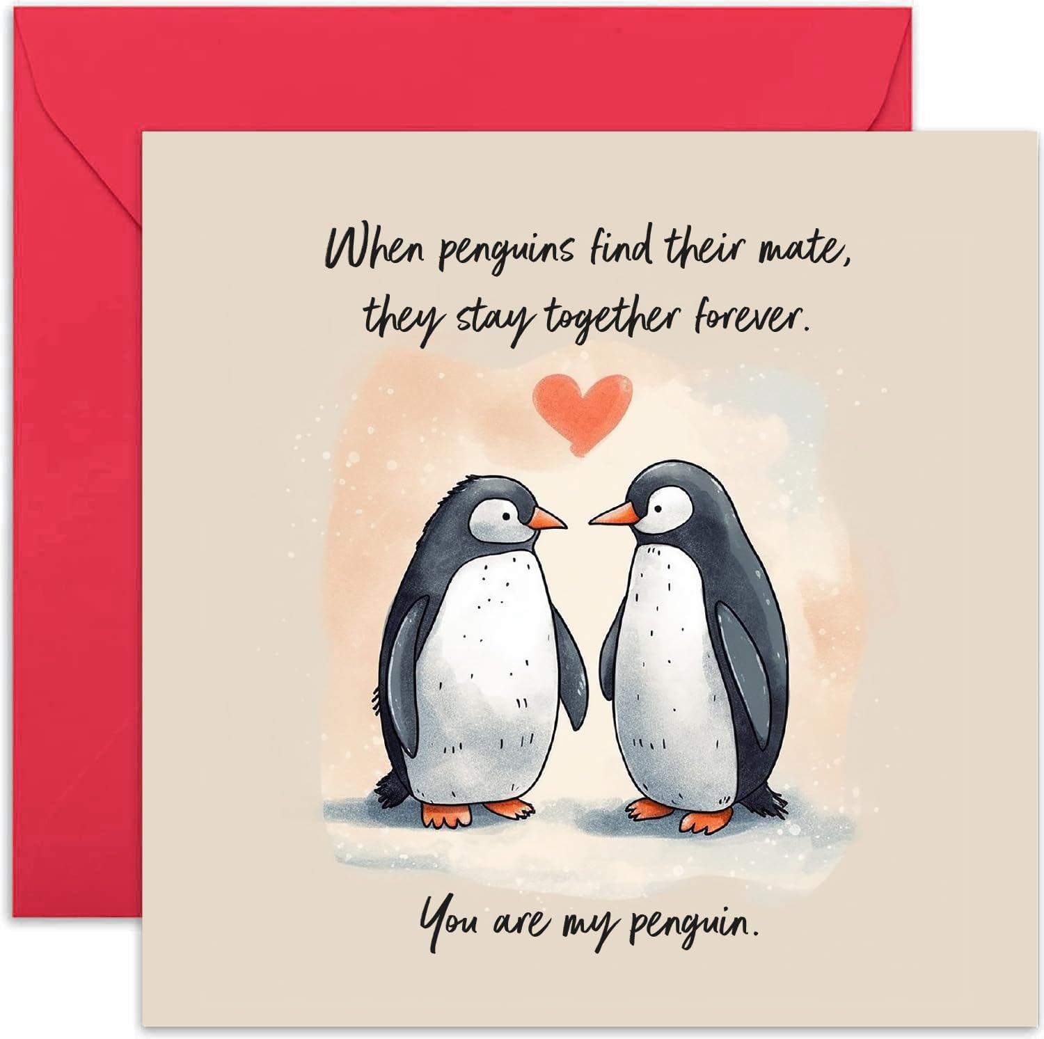 Old English Co. Cute Penguin Anniversary Card For Couple - Wife Birthday Cards From Husband - 'You Are My Penguin' Card for Boyfriend Girlfriend -