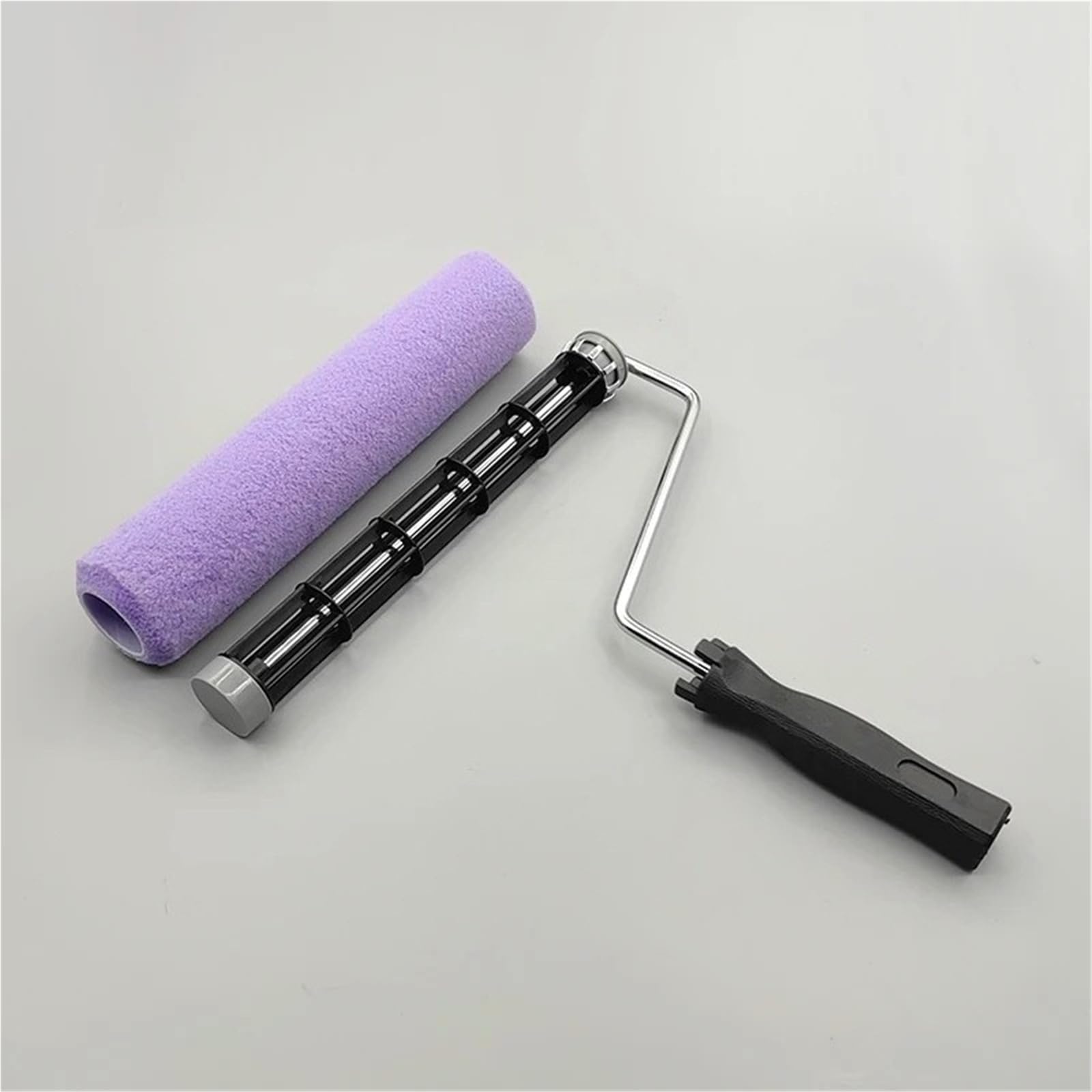 Farbroller 12-Zoll-Werkzeug for Streichen von Hausrenovierungen, violette Walzenbürste, resistent gegen Haarausfall mit feiner Textur(Set A)