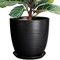 Vista 18 de Macetas de cerámica de 6 pulgadas para plantas, macetas de cerámica con orificio de drenaje y platillo, maceta para plantas de interior, maceta