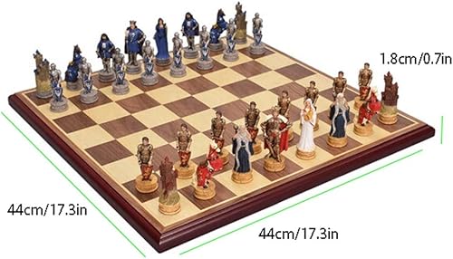 Miniatura 7 de Juego de ajedrez de resina de ajedrez de ajedrez tridimensional de ajedrez de ajedrez para niños, juego de ajedrez para adultos (color madera color,