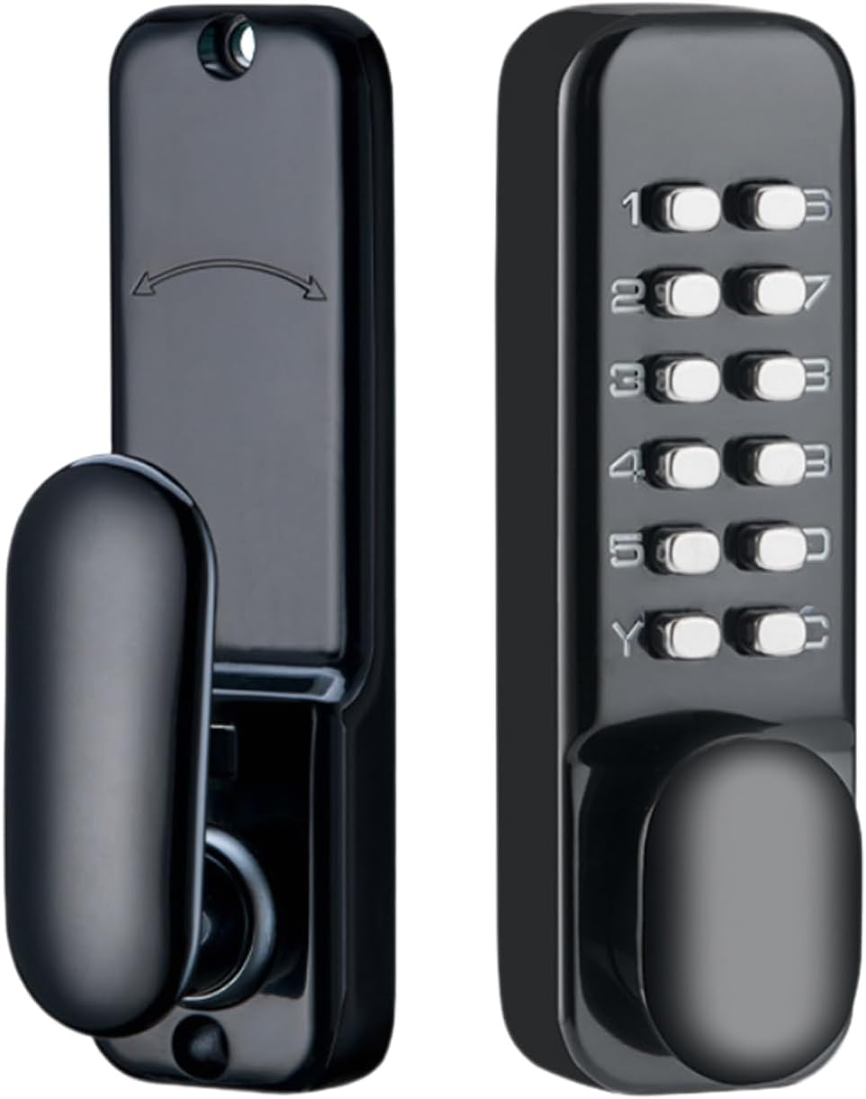 BORDSTRACT Keypad Door Lock,107x43x70mm/4.21x1.69x2.91inch Round Handle Digital Password Anti Theft Safety Keypad Lock for Home Gates Office