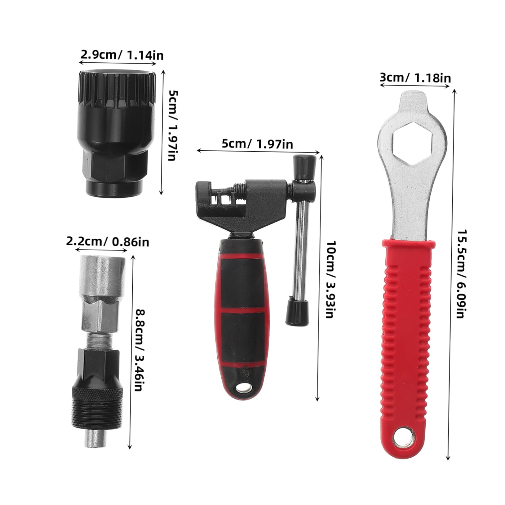 balacoo Portable Bike Repair Tool Set Carbon Steel Plastic Construction Multi-Function Crank Puller Bike Wrench for Versatile Use