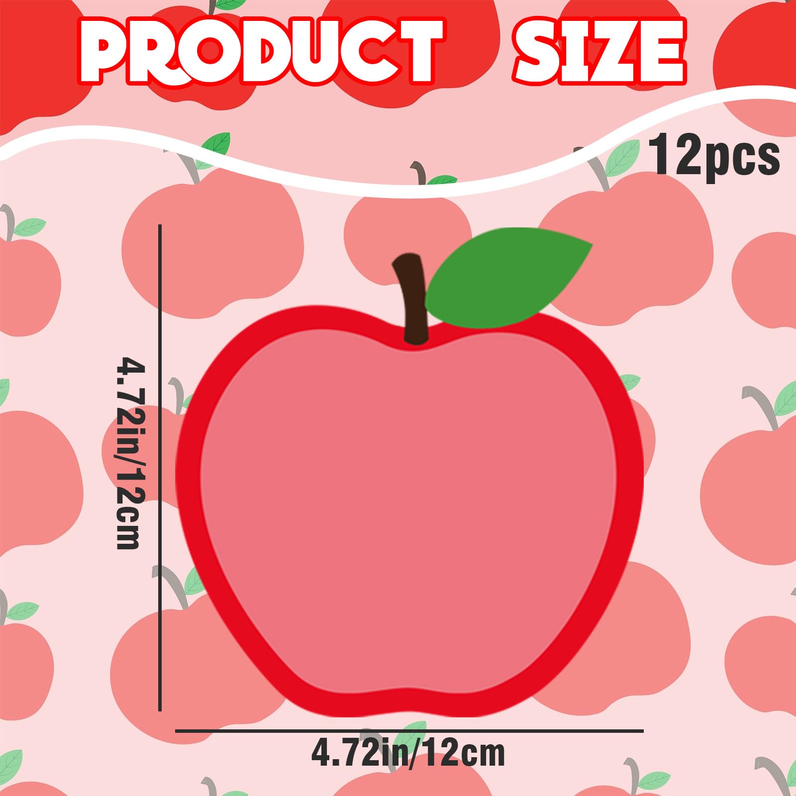 12 Pieces Apple Sticky Notes Cute Fruit Apple Sticky Notes Self-Adhesive Cartoon Fruit Sticky Note Pads Sticky for School Office Home Supplies Students Teachers Gifts