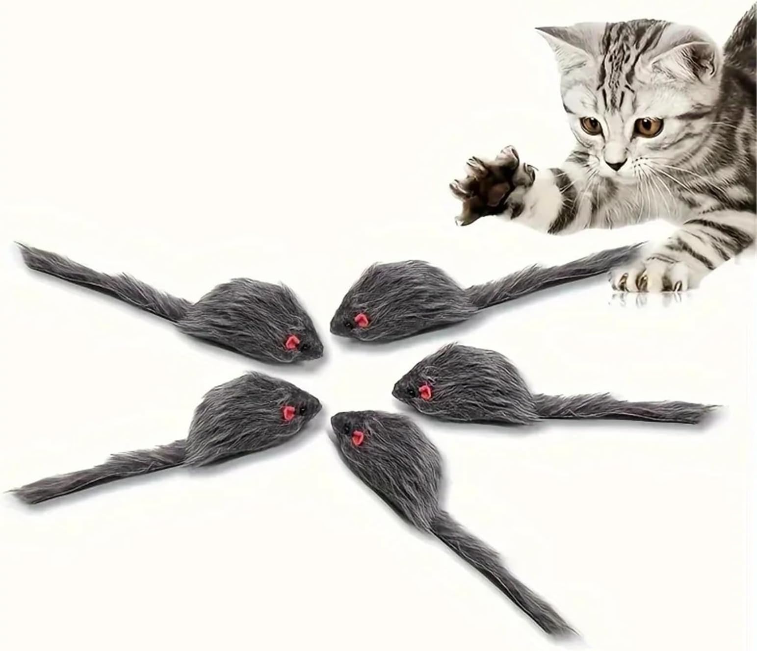 Générique Fausses Souris en Peluche, 100 pièces, Jouets interactifs for Chats, Temps de Jeu engageant for Chatons(100 Pcs)