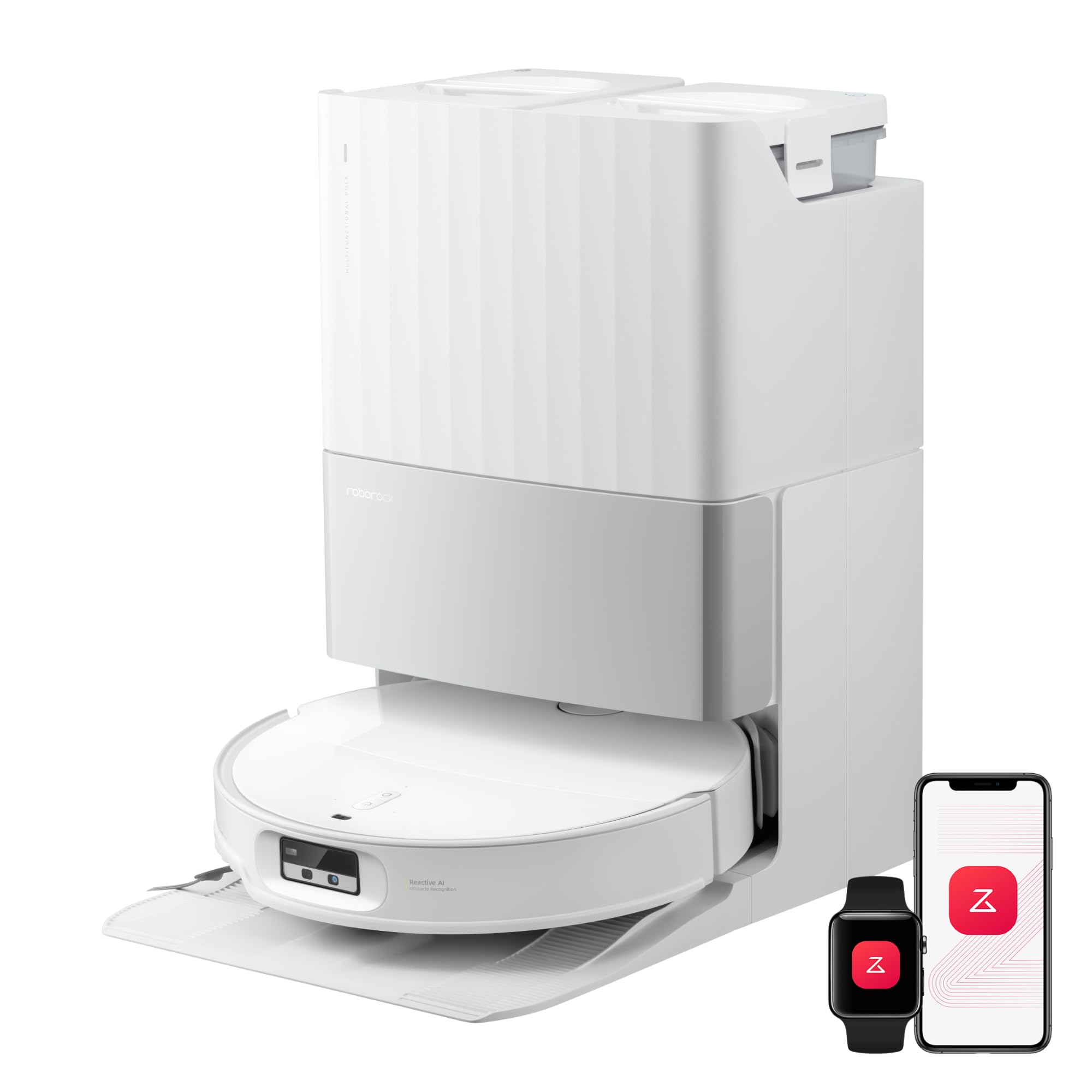 roborock Qrevo EdgeT Robot Aspirapolvere Lavapavimenti con LDS Retrattile | 7,98 cm, Antigroviglio, Autopulizia Panno 75°C, Stazione Tutto in Uno, Modalità Tappeti, Bianco
